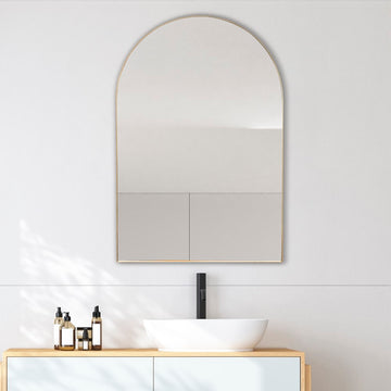Elodie 24 in. W x 36 in. H Medium Arched Metal Framed Wall Mounted Mirror - JONATHAN Y